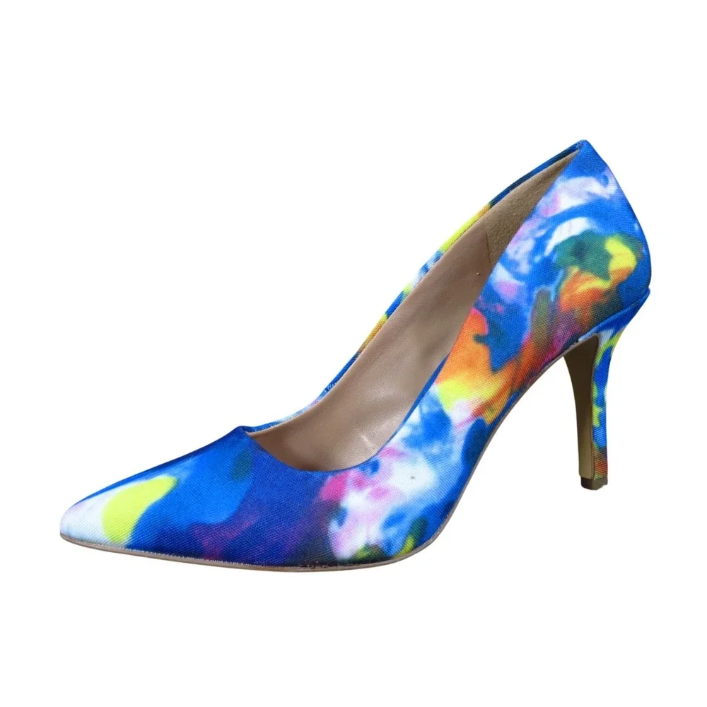 BCBGeneration Gaminkh Women Pump Size‎ 6B Dress Wedding Blue Abstract Floral